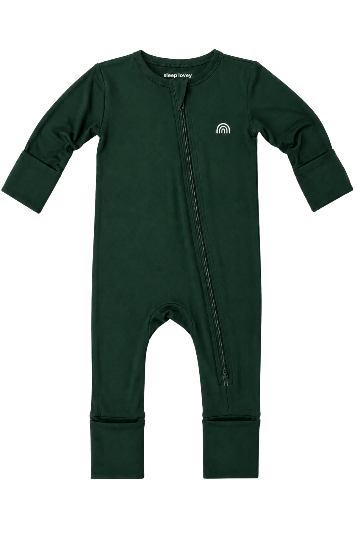 Bamboo Double-Zipper Footie Sleeper in Goodnight Green