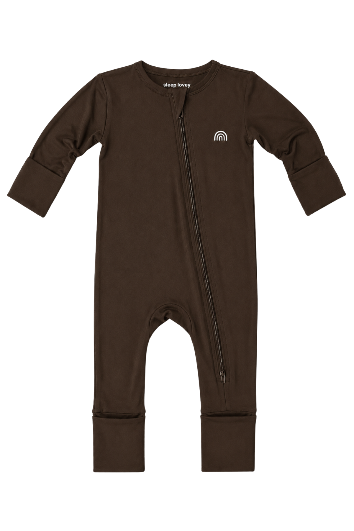 Bamboo Double-Zipper Footie Sleeper in Cozy Cocoa