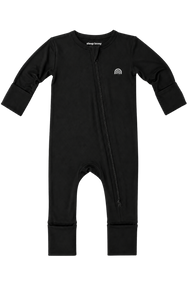 Bamboo Double-Zipper Footie Sleeper in Midnight Mist