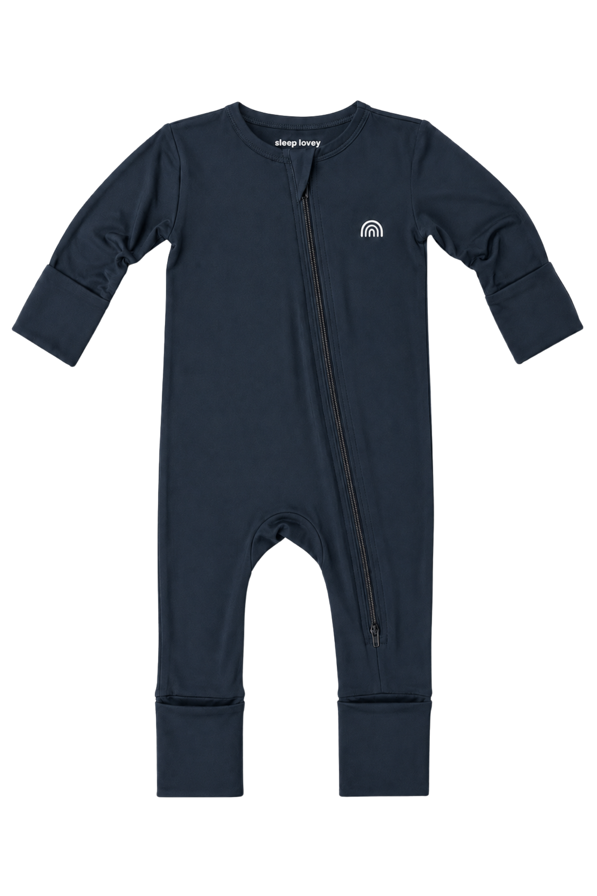 Bamboo Double-Zipper Footie Sleeper in Nightcap Navy