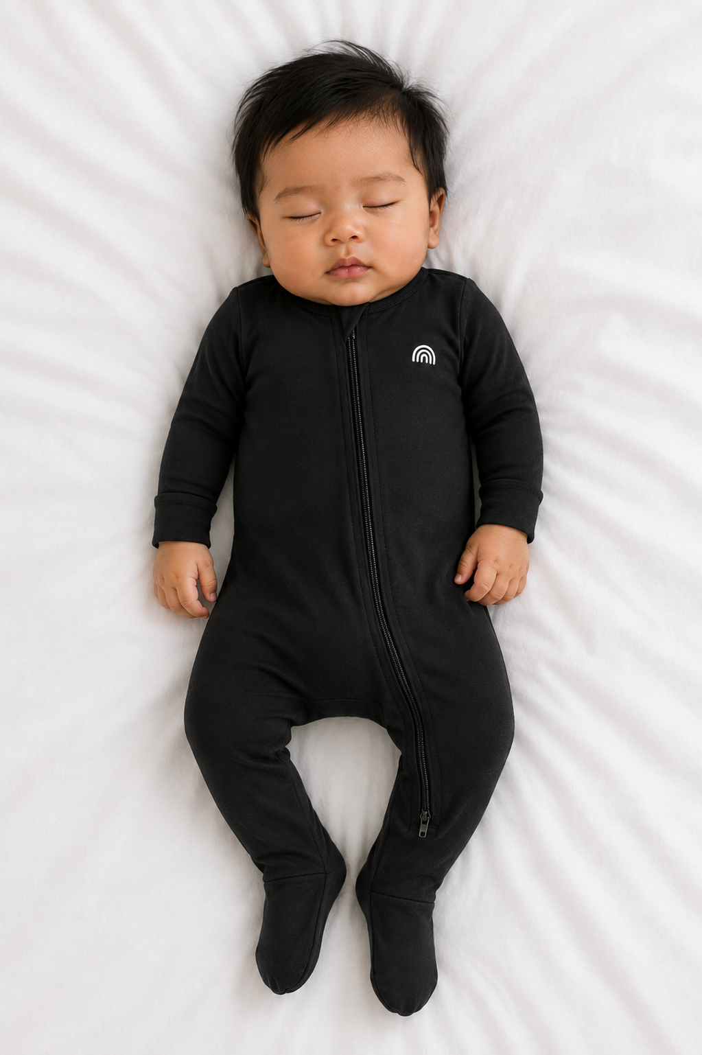 Bamboo Double-Zipper Footie Sleeper in Midnight Mist